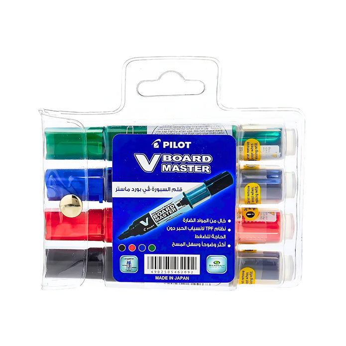 Pilot V Board Marker Chisel 4 Pcs