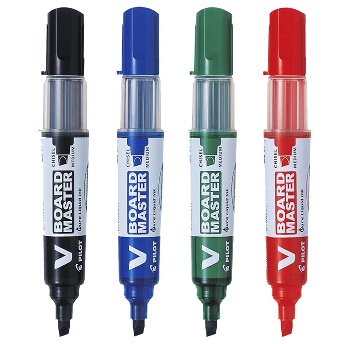 Pilot V Board Marker Chisel 4 Pcs