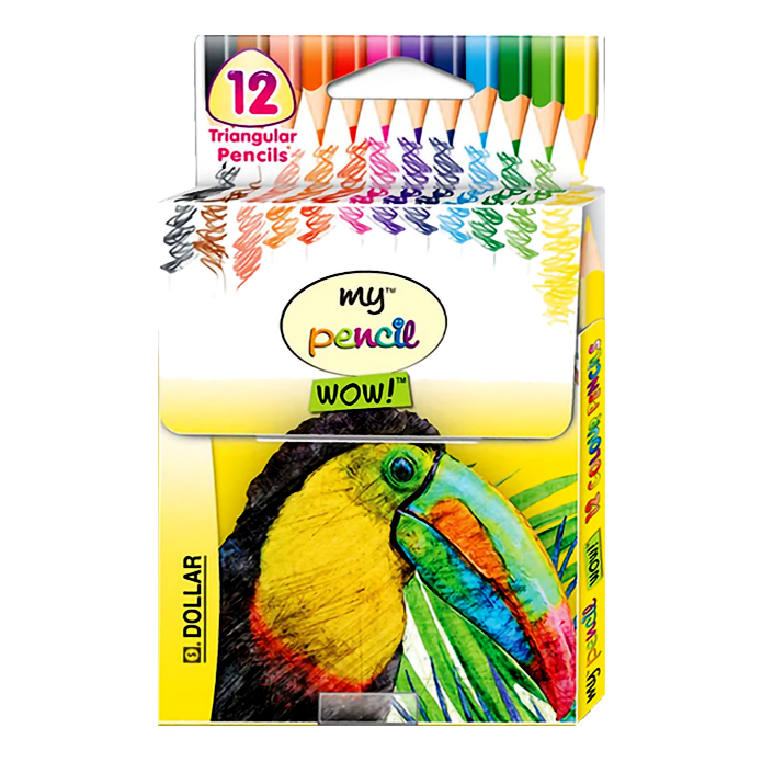 Dollar My Pencil WOW! 12 Color Pencils (Half Size)