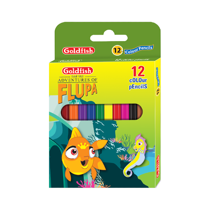 Goldfish Flupa 12 Colour Pencils (Half Size)
