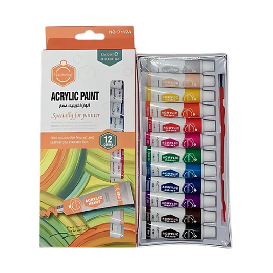 Keep Smiling Acrylic Paint Set of 12 Tubes 12ml - 7112A