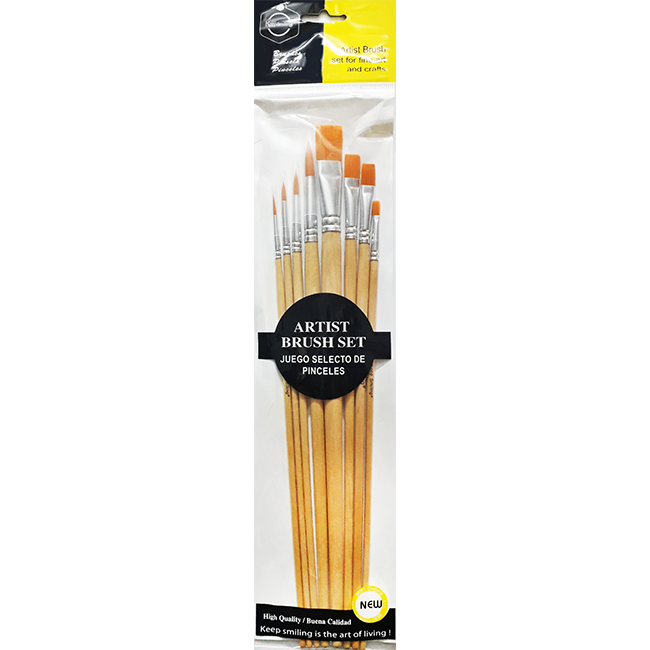 Keep Smiling Artist Brushes Set for Fine Arts and Crafts - 8Pcs No.A0372