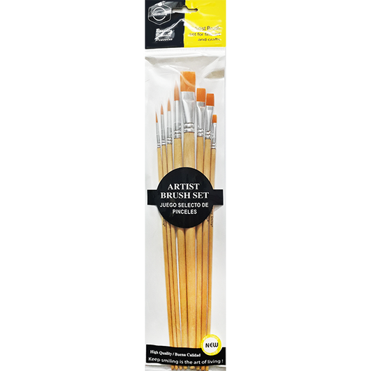 Keep Smiling Artist Brushes Set for Fine Arts and Crafts - 8Pcs No.A0372