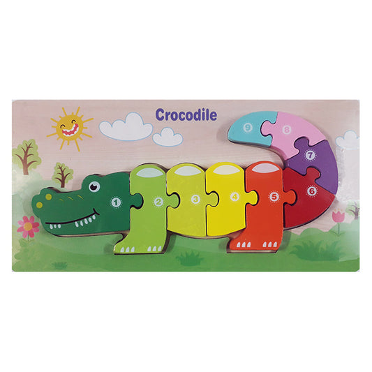 Wooden Crocodile Number Puzzle - WP040