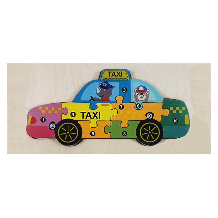 Wooden Car Number Puzzle - WP040/1