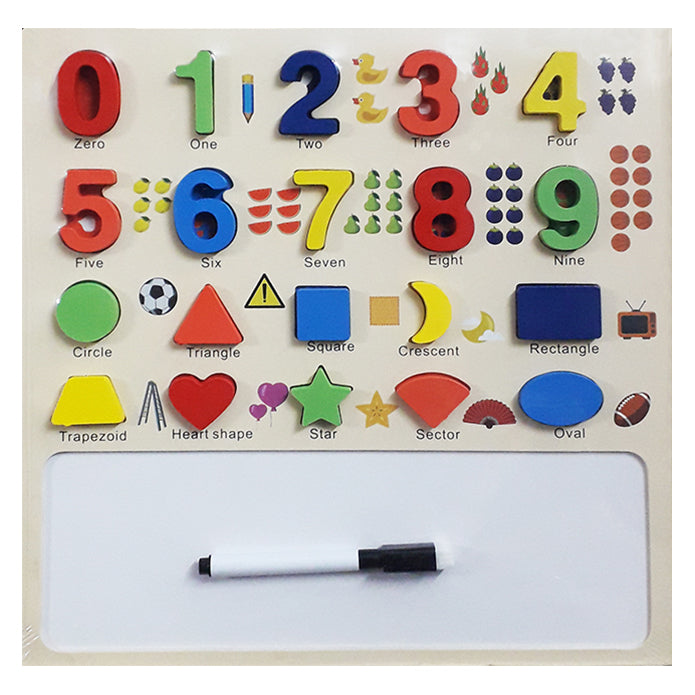 Wooden 3D Numbers With White Board - WP039