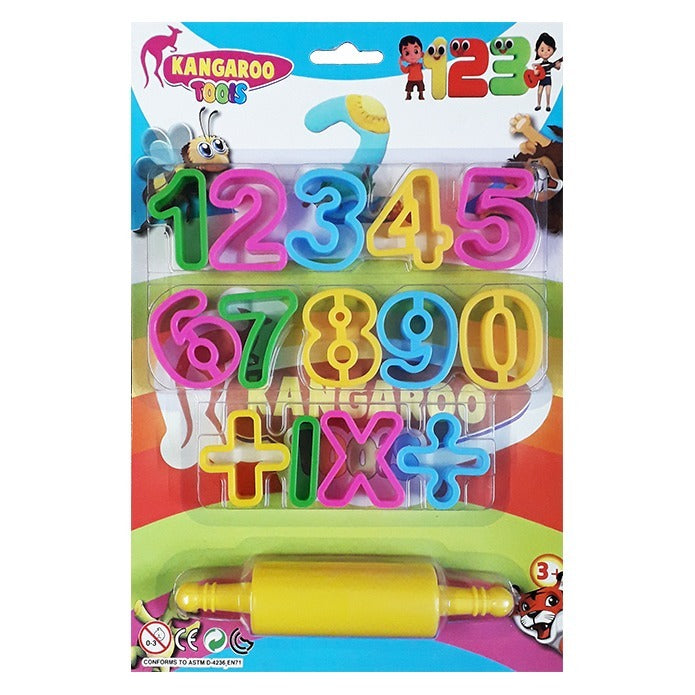 Kangaroo Numbers Clay Tools with Rolling Pin No.B14