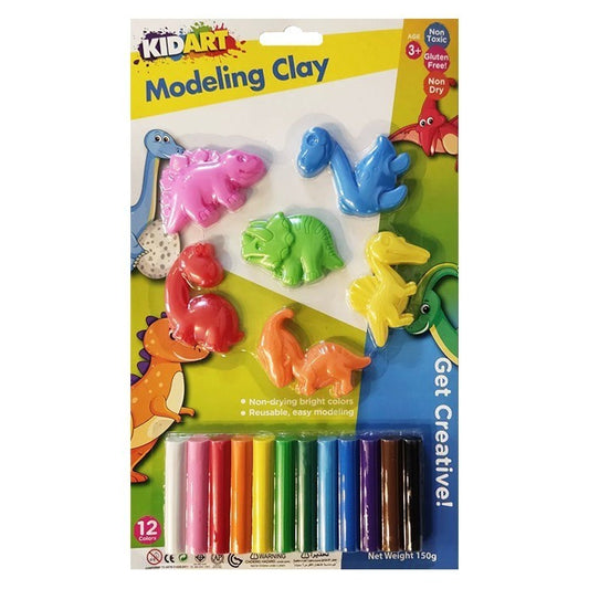 Kid Art 12 Modeling Clay with Dino Molds No.B150