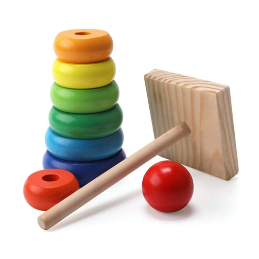 Wooden Rainbow Tower 8 Pcs (HA-203-6)