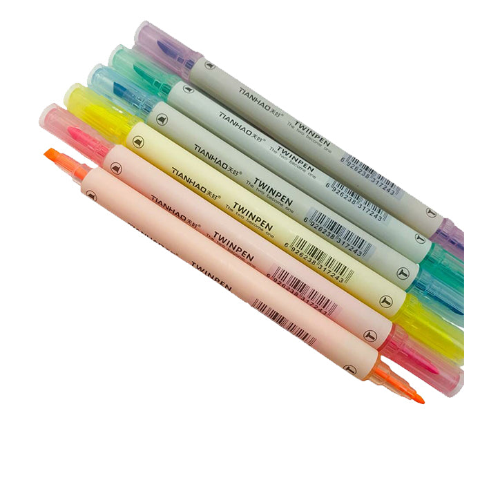 Tianhao Highlighter Twinpen 6 Color No.1724