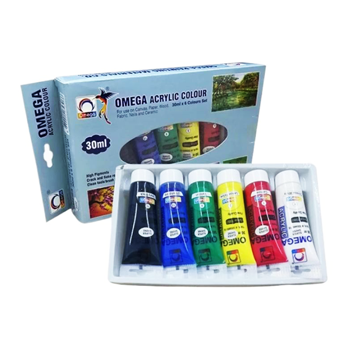 Omega Acrylic Colour Set of 6 Tubes 30ml - 5306