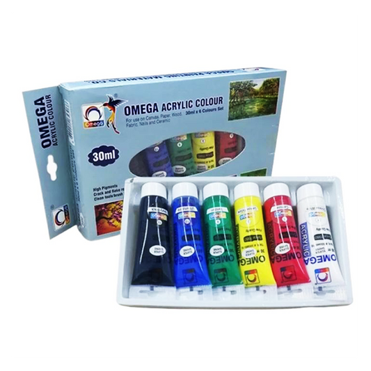Omega Acrylic Colour Set of 6 Tubes 30ml - 5306