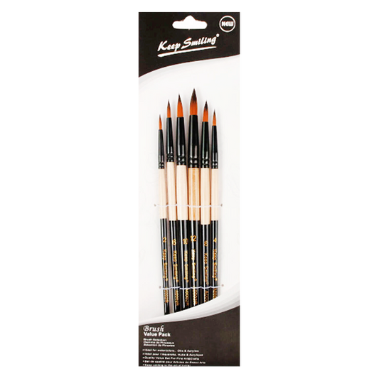 Keep Smiling Brush Set Round 6Pcs No.A0002R