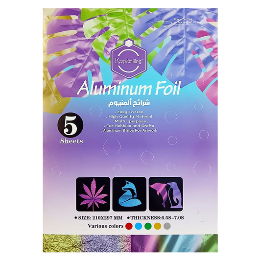 Keep Smiling Aluminum Foil 5 Sheets A4 Multi Color