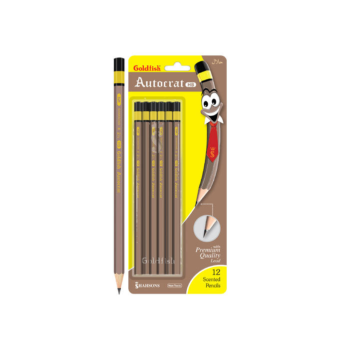 Goldfish Brown Autocrat HB Lead Pencil Pack of 12 Pcs