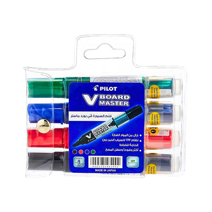 Pilot V Board Marker Chisel 4 Pcs