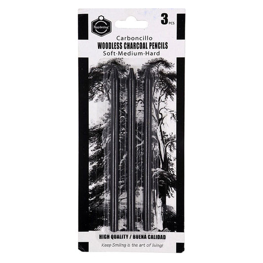 Keep Smiling Woodless Charcoal Pencils - Carboncillo 3Pcs