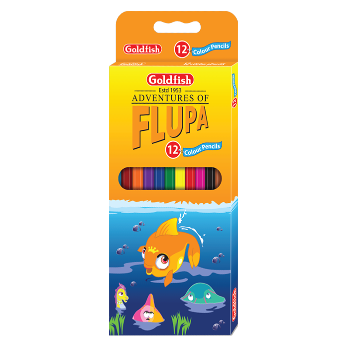 Goldfish Flupa 12 Colour Pencils (Full Size)