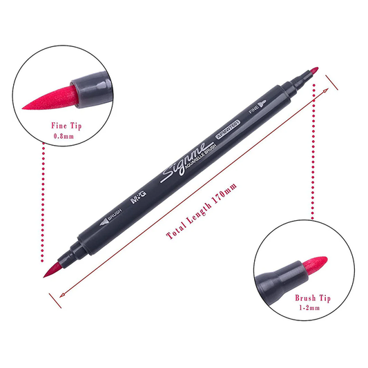 M&G Signme 24 Watercolor Marker Set Dual Tip W7604