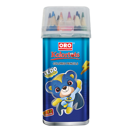 ORO Kolortots 12 Colors Pencils Tin Pack (Half Size)
