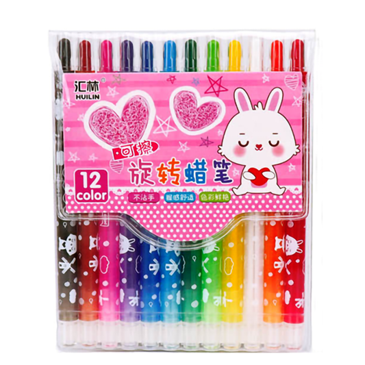 Huilin Long Twister Crayons 12Pcs No.4812