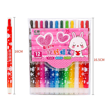 Huilin Long Twister Crayons 12Pcs No.4812