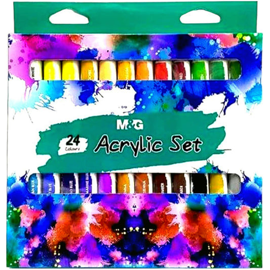 M&G Acrylic Set of 24 Tubes 12ml - APLN6595