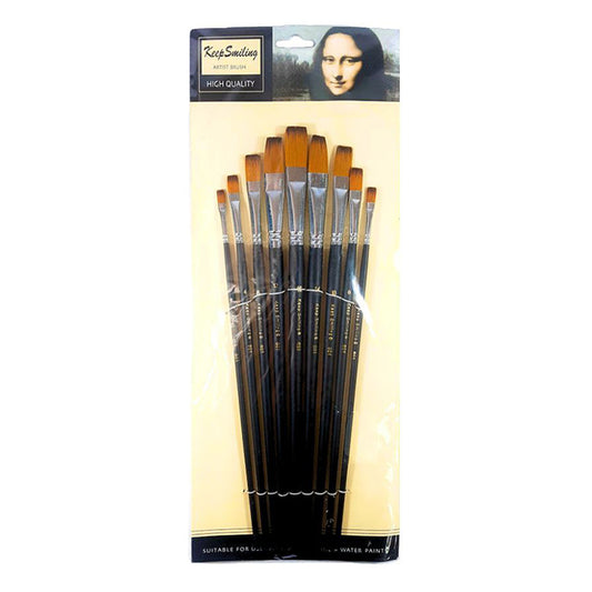 Keep Smiling Mona Lisa Flat Brush Set 9Pcs No.801