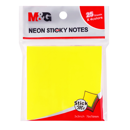 M&G Neon Sticky Notes 3x3inch