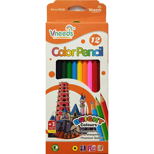Vneeds Color Pencils 12 Pcs