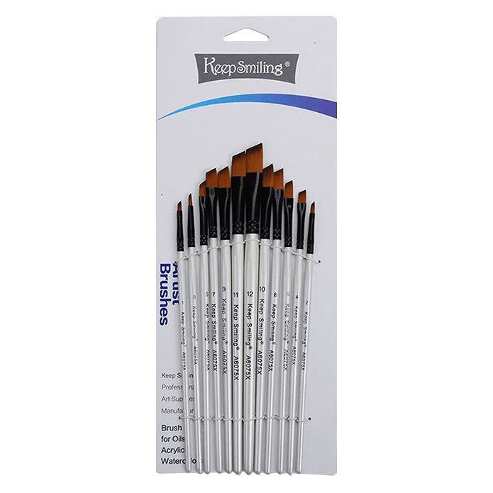 Keep Smiling Artist Brushes Cut Set 12Pcs No.A6075X