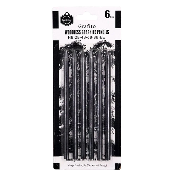 Keep Smiling Woodless Graphite Pencils - Grafito 6Pcs