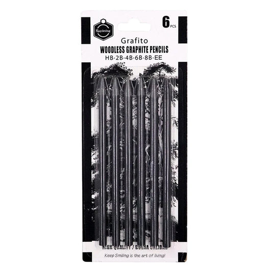 Keep Smiling Woodless Graphite Pencils - Grafito 6Pcs