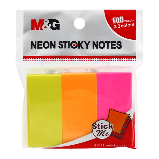 M&G Neon Sticky Notes 3x2inch