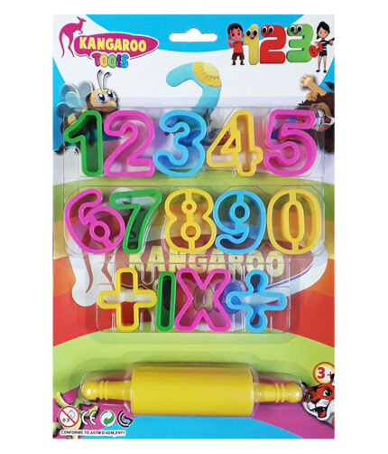 Kangaroo Numbers Clay Tools with Rolling Pin No.B14