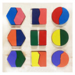 Wooden Geometric Shapes Puzzle Tray - WP011