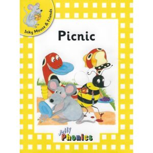 Picnic Jolly Phonics Readers Level 2 book cover, Inky Mouse and Friends Picnic phonics reader