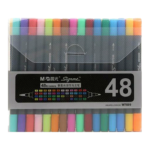 M&G Signme 48 Watercolor Marker Set Dual Tip W7609